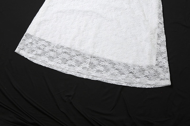 Off-the-shoulder maxi dress with a lace design - LINI