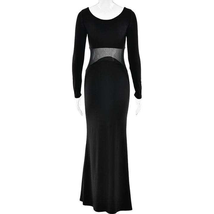 Elegant maxi dress in mesh design - LILI