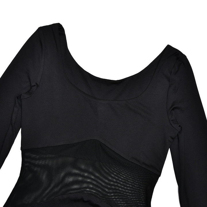 Elegant maxi dress in mesh design - LILI