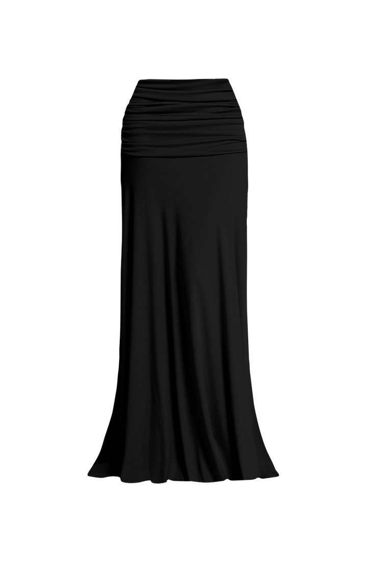 Ray - Two-piece pleated set with a maxi skirt and crop top