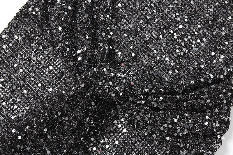 Sequin maxi dress with a tie design - MOSE