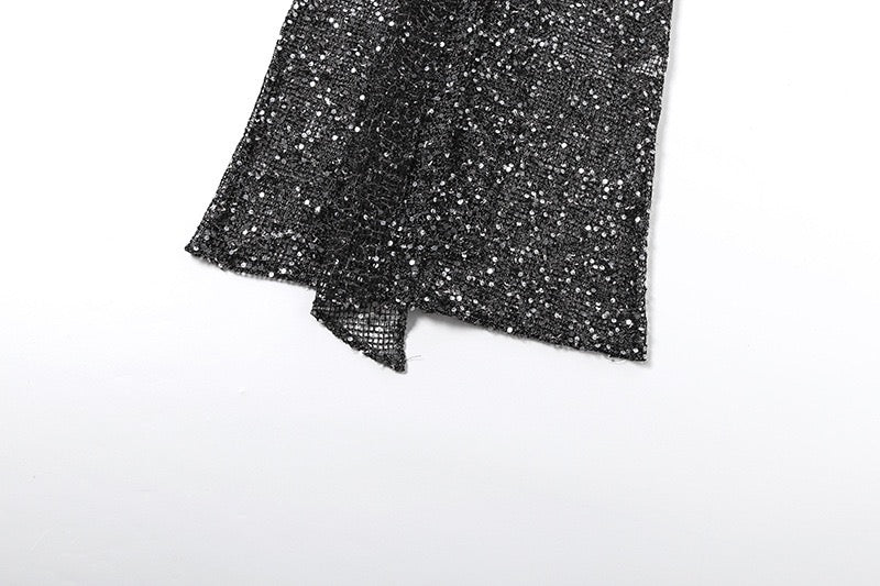 Sequin maxi dress with a tie design - MOSE