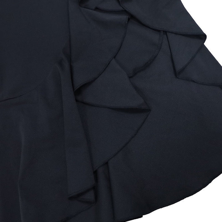Strapless ruffled maxi dress with a slit design – Rona