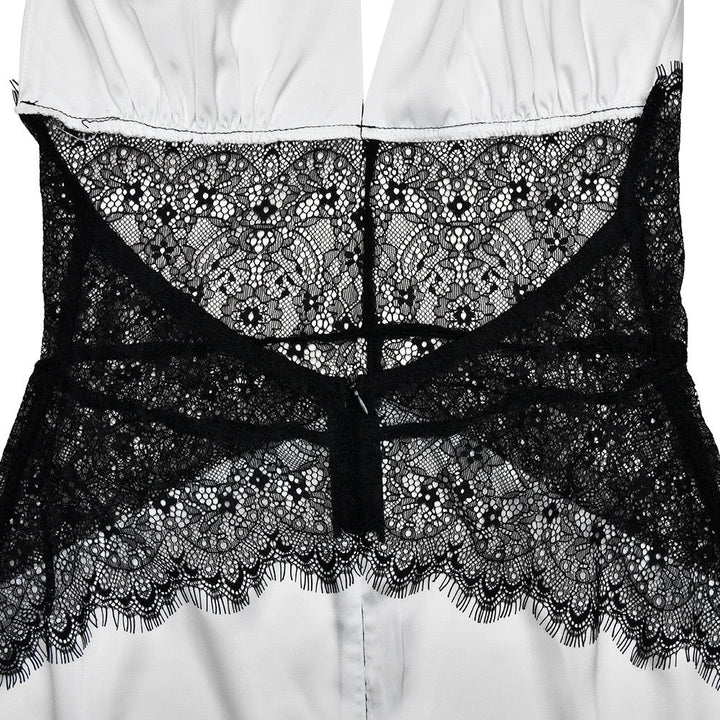 Lace-designed satin mini dress - Laor