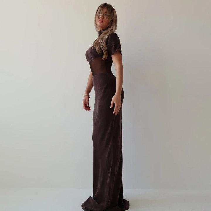 Mesh design maxi dress - Tair