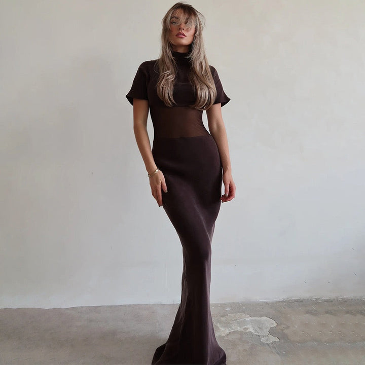 Mesh design maxi dress - Tair