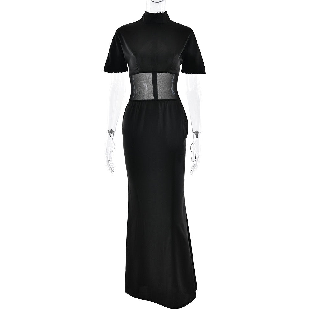 Mesh design maxi dress - Tair