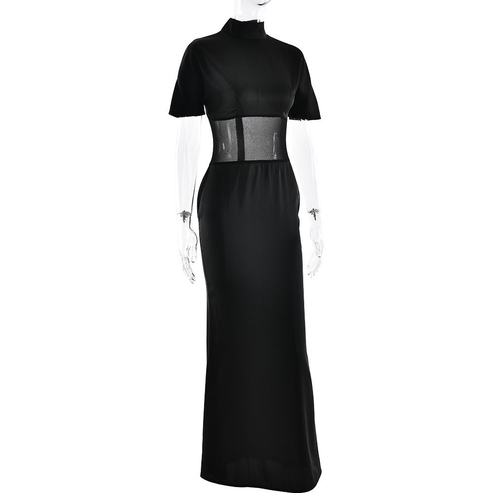Mesh design maxi dress - Tair