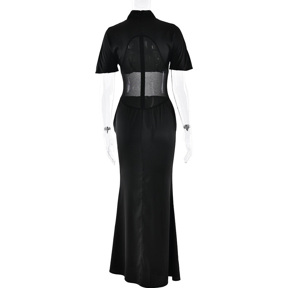 Mesh design maxi dress - Tair