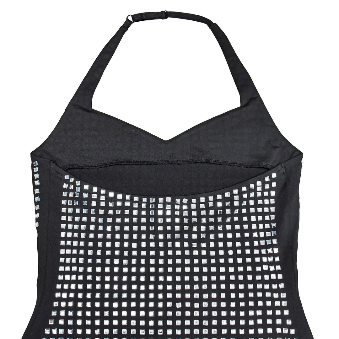 Sparkling rhinestone mini dress with open back - Shayna