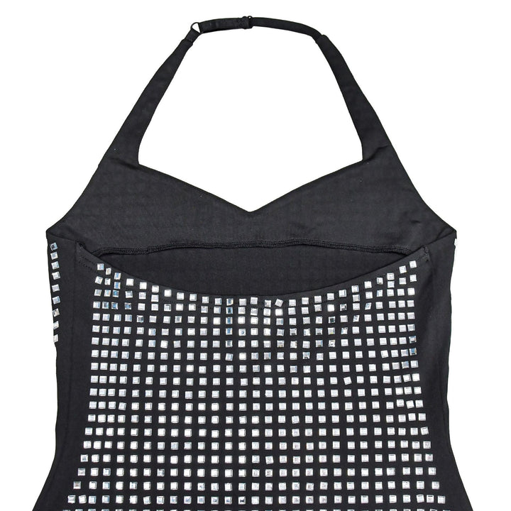 Sparkling rhinestone mini dress with open back - Shayna