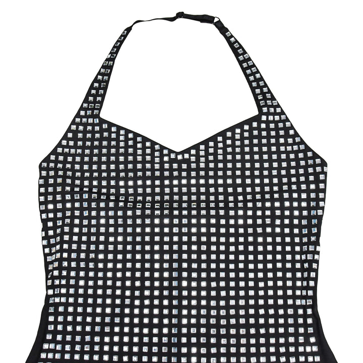 Sparkling rhinestone mini dress with open back - Shayna