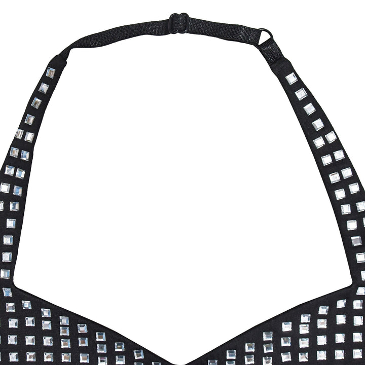 Sparkling rhinestone mini dress with open back - Shayna