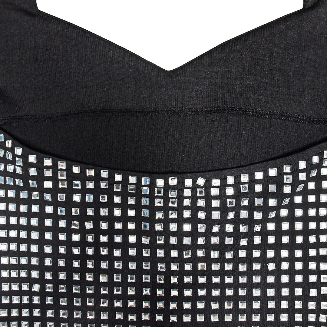 Sparkling rhinestone mini dress with open back - Shayna