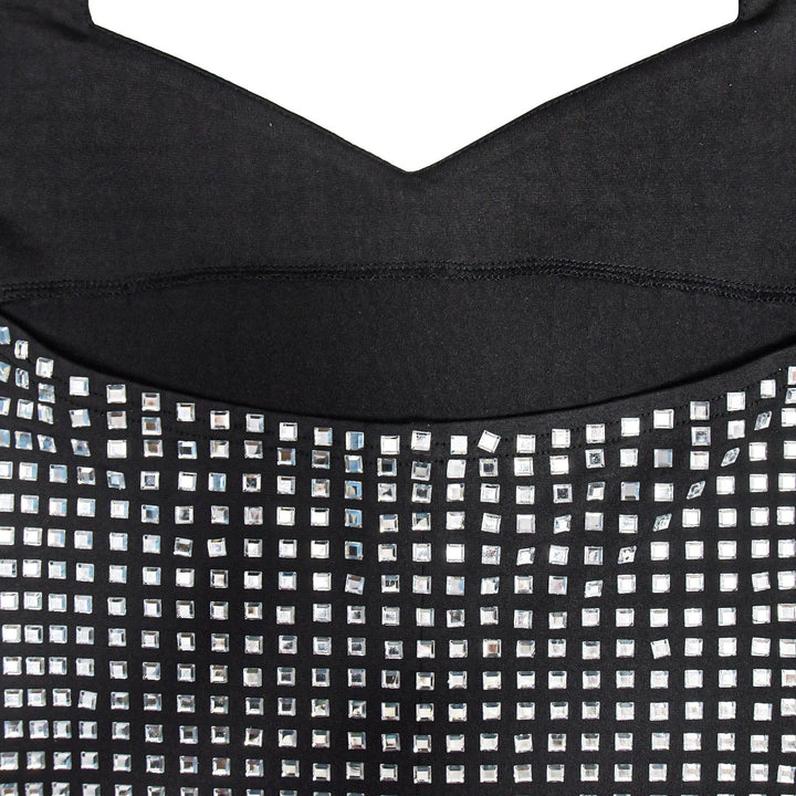 Sparkling rhinestone mini dress with open back - Shayna