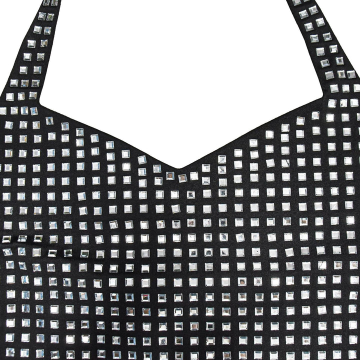 Sparkling rhinestone mini dress with open back - Shayna