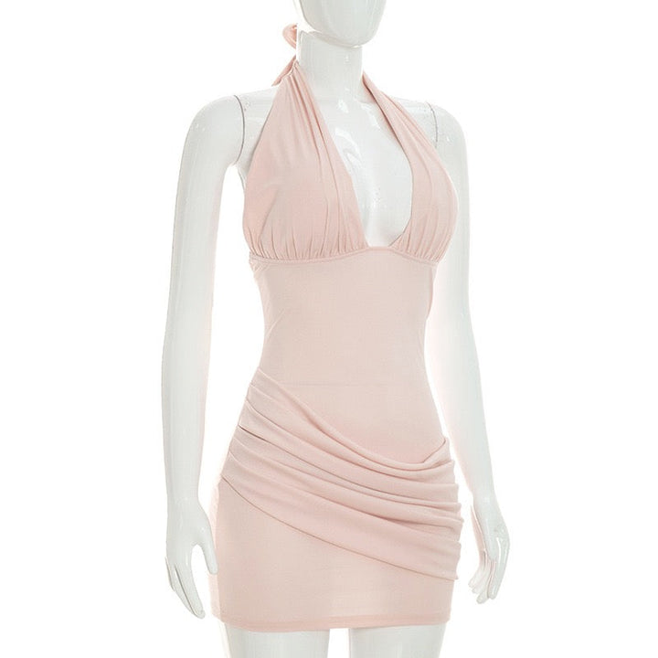 Pleated mini dress with an open back – SEAN