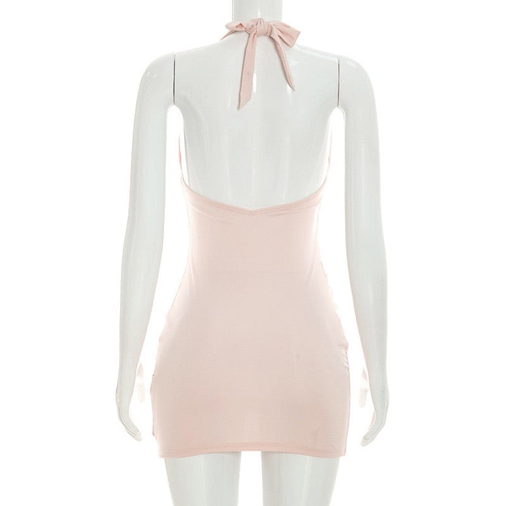 Pleated mini dress with an open back – SEAN