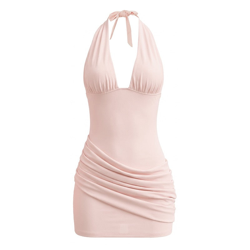 Pleated mini dress with an open back – SEAN