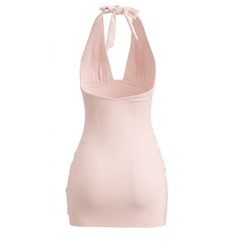 Pleated mini dress with an open back – SEAN