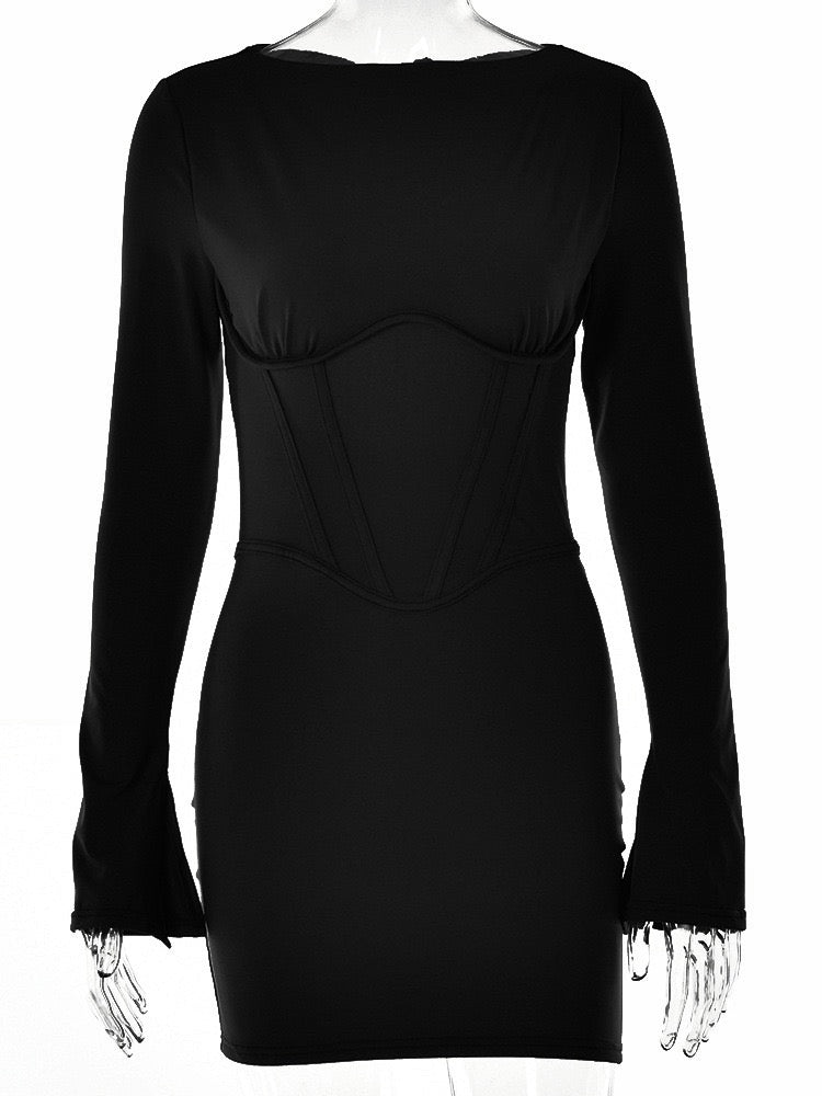 Mini dress with corset design - Ofri