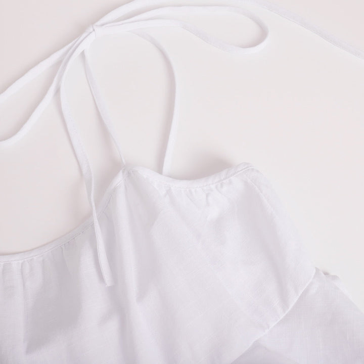 Tiered muslin mini dress with straps - DANIELLA