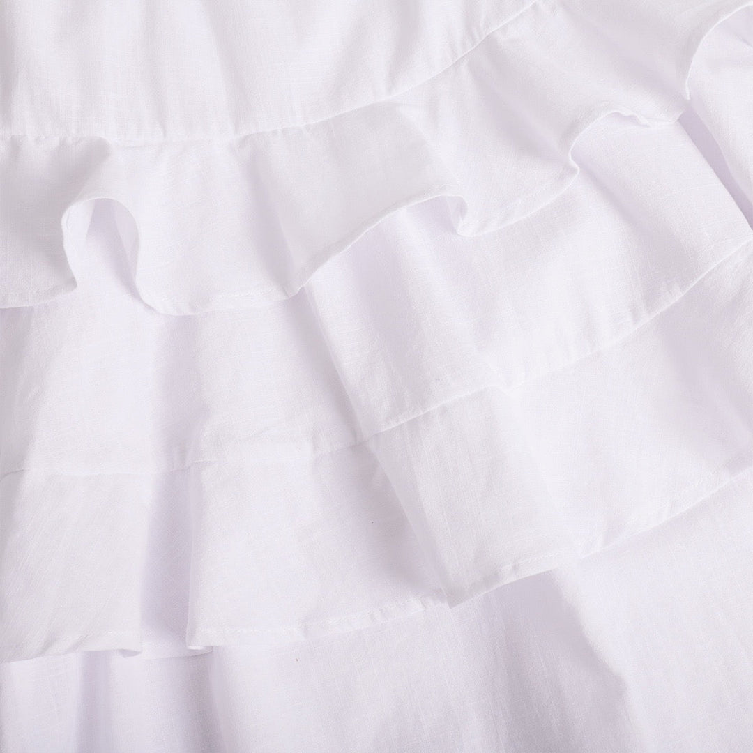 Tiered muslin mini dress with straps - DANIELLA