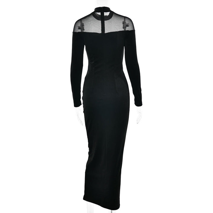 Elegant velvet maxi dress in chiffon design - Michaela