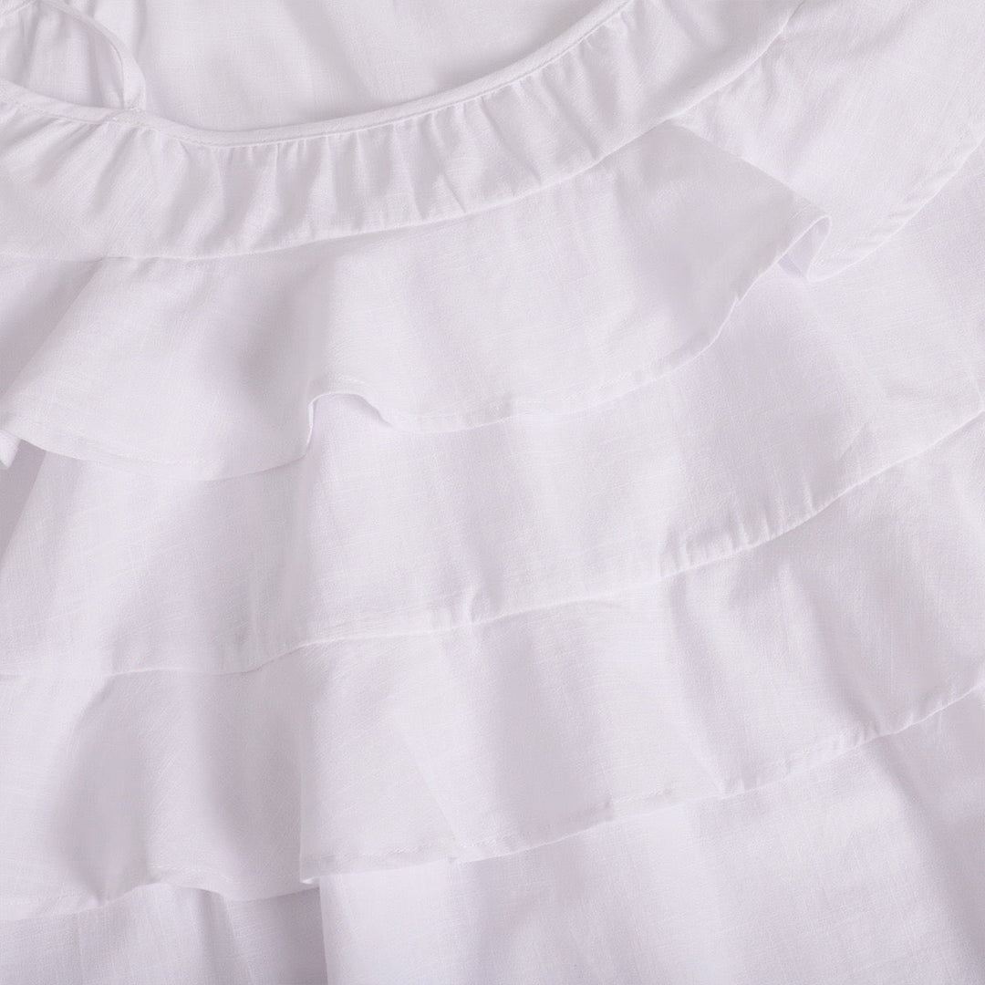 Tiered muslin mini dress with straps - DANIELLA