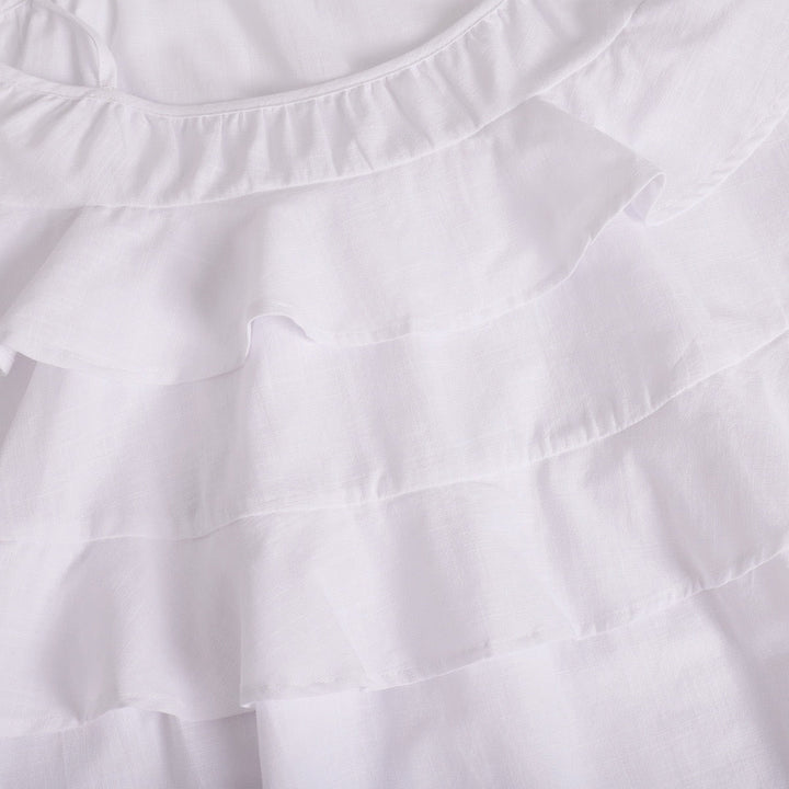 Tiered muslin mini dress with straps - DANIELLA