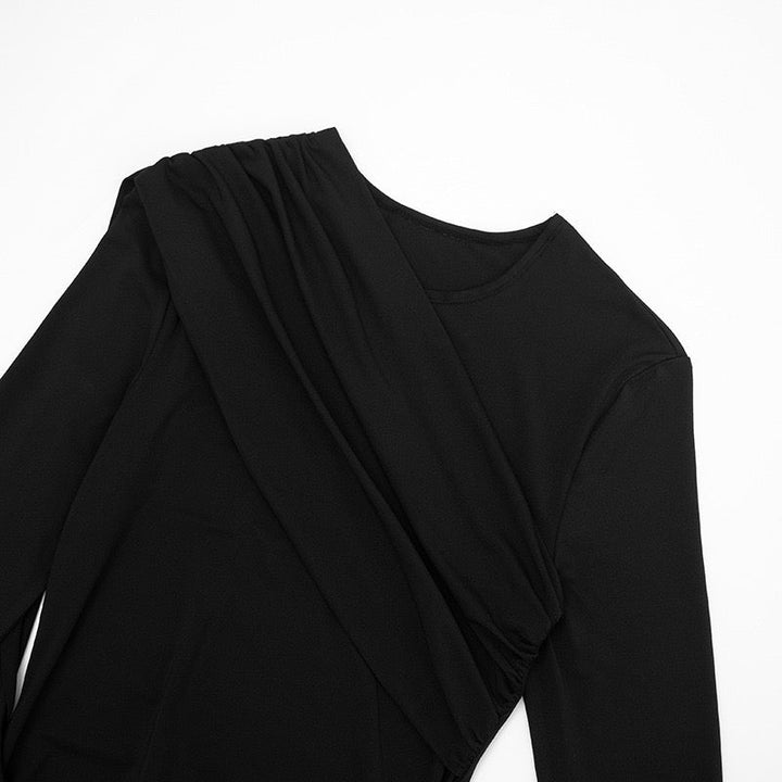 Pleated mini dress with a train - PHINIX