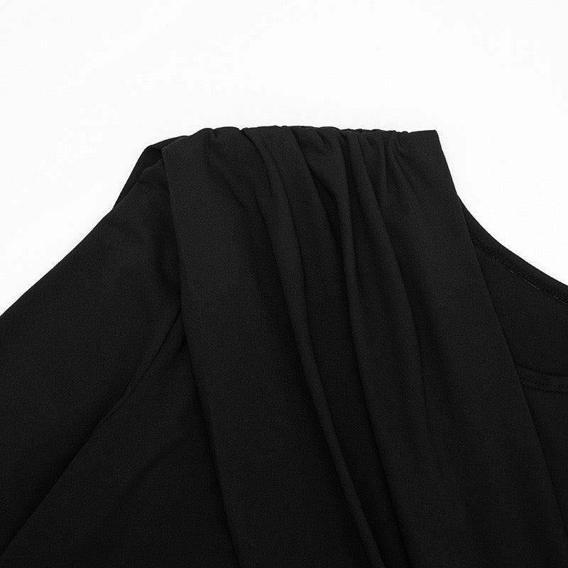 Pleated mini dress with a train - PHINIX