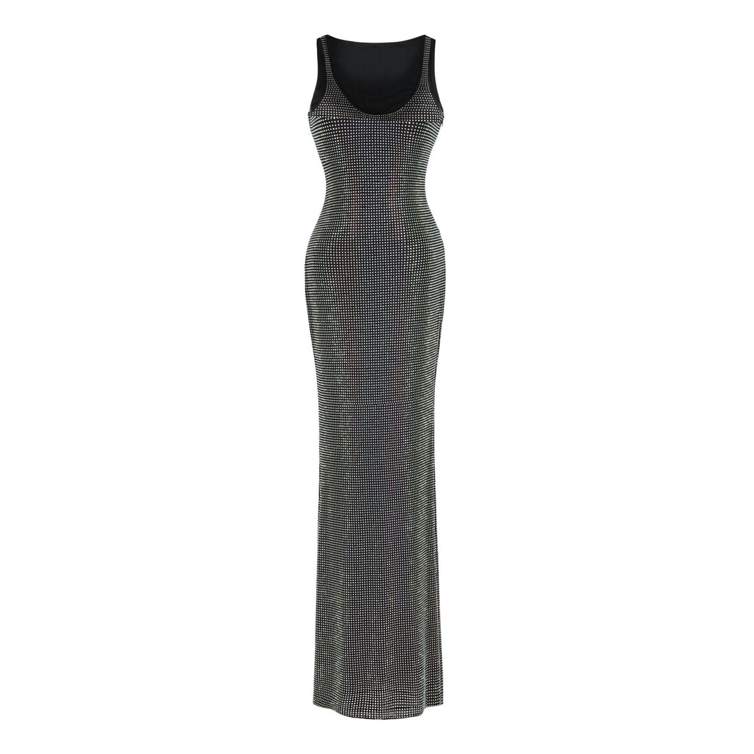 Maxi dress with sparkling rhinestone embellishments - DIEM