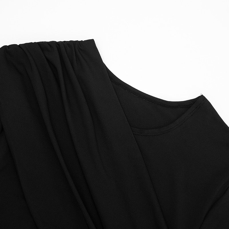 Pleated mini dress with a train - PHINIX