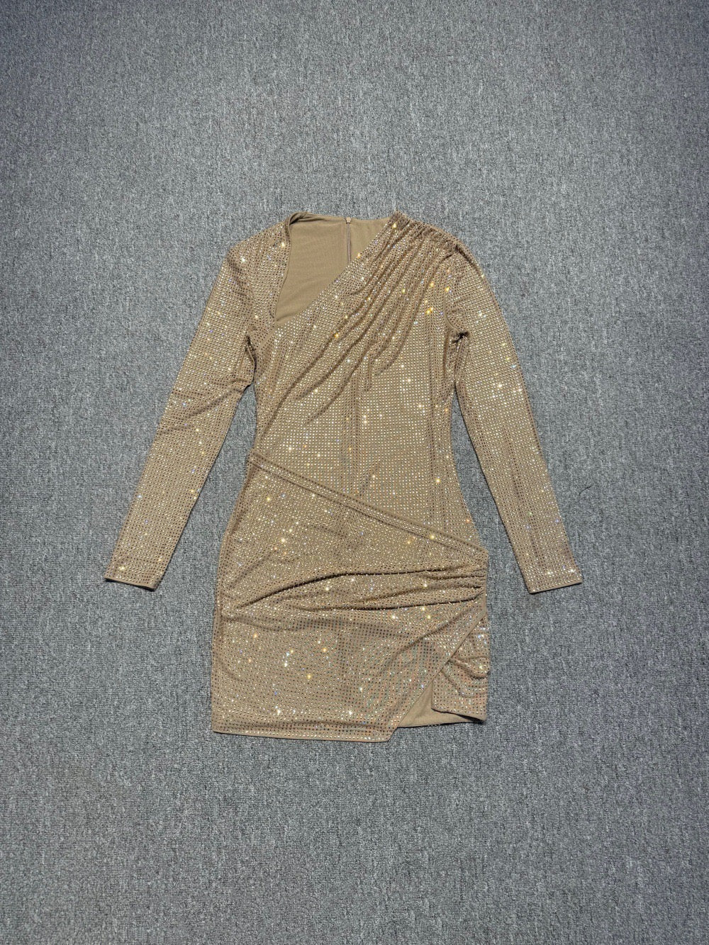 Sparkling rhinestone mini dress with a cutout design - TITI