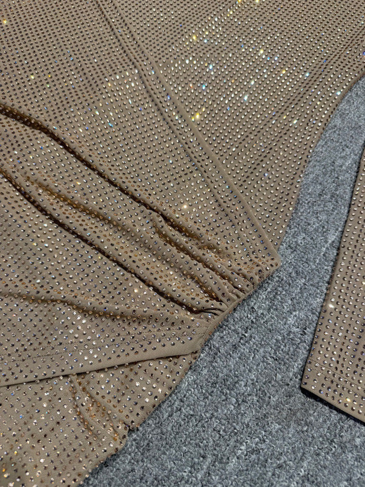Sparkling rhinestone mini dress with a cutout design - TITI