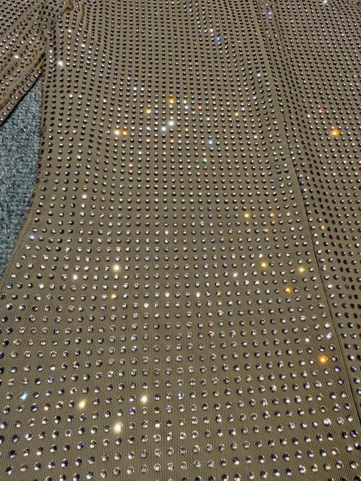 Sparkling rhinestone mini dress with a cutout design - TITI