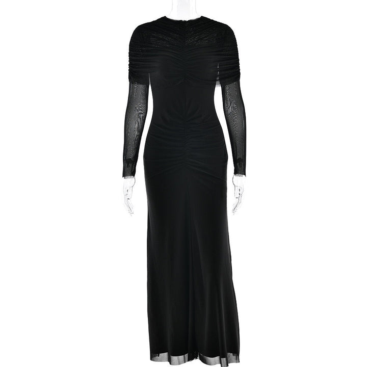 Maxi dress with gathered and chiffon design - Tsofiya