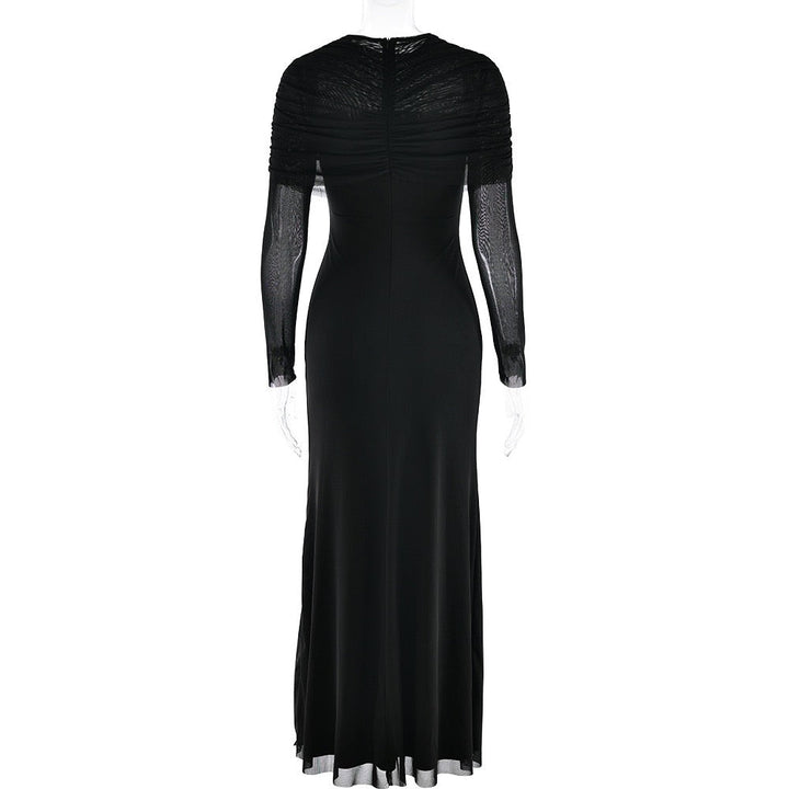 Maxi dress with gathered and chiffon design - Tsofiya