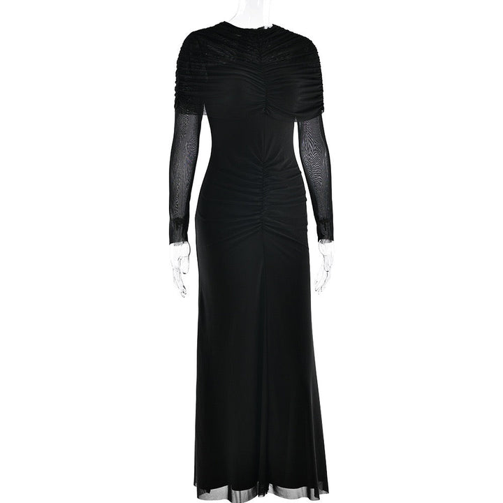 Maxi dress with gathered and chiffon design - Tsofiya