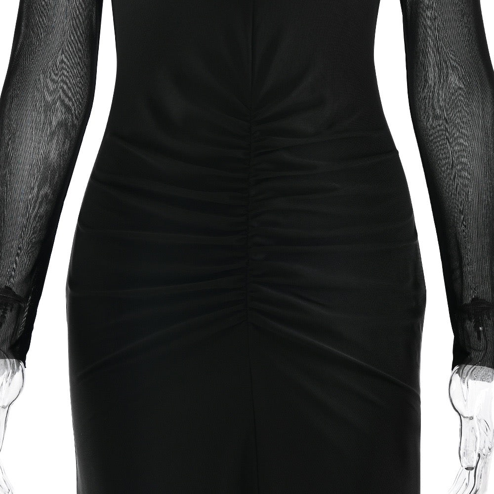 Maxi dress with gathered and chiffon design - Tsofiya