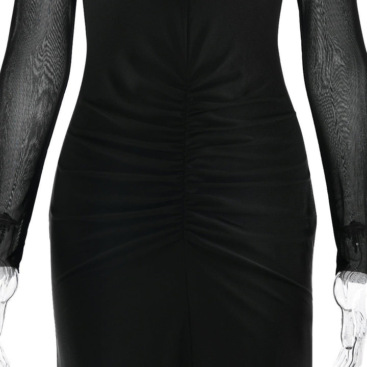 Maxi dress with gathered and chiffon design - Tsofiya