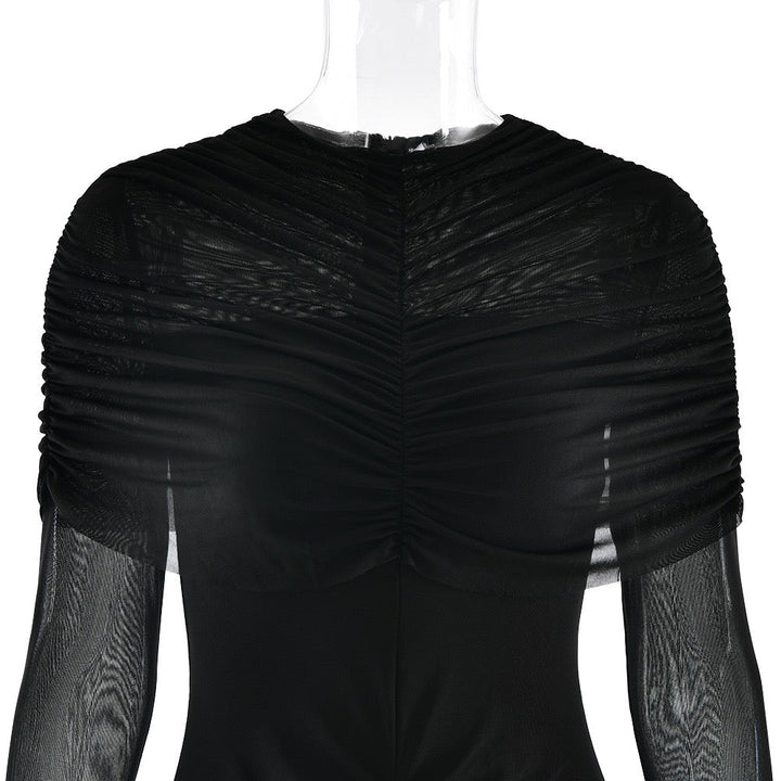 Maxi dress with gathered and chiffon design - Tsofiya