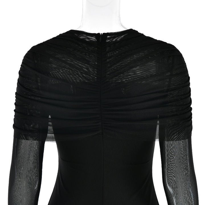 Maxi dress with gathered and chiffon design - Tsofiya