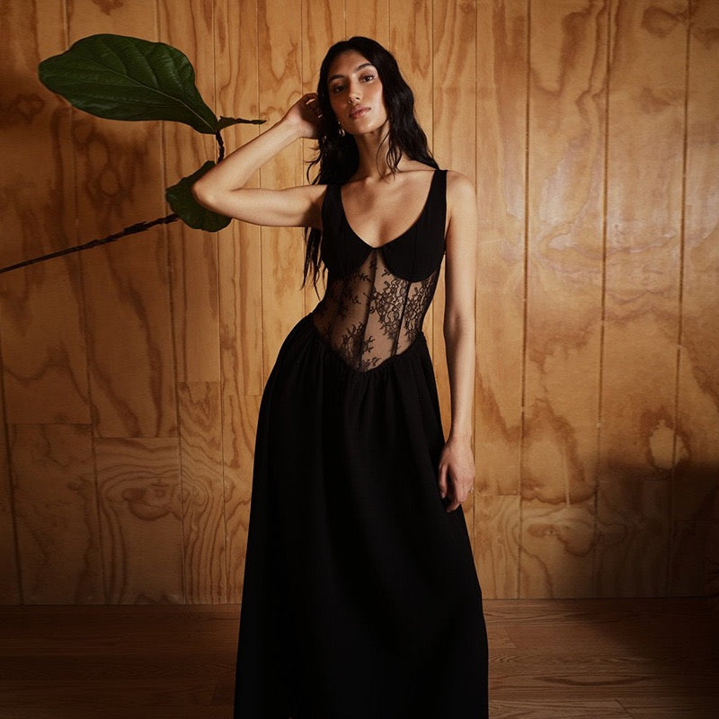 Maxi Dress with Lace Design - Einat