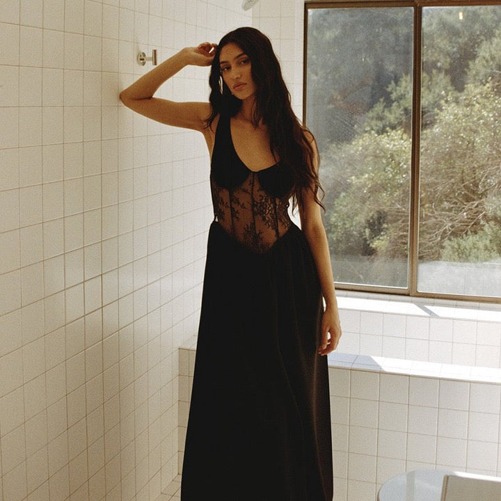 Maxi Dress with Lace Design - Einat