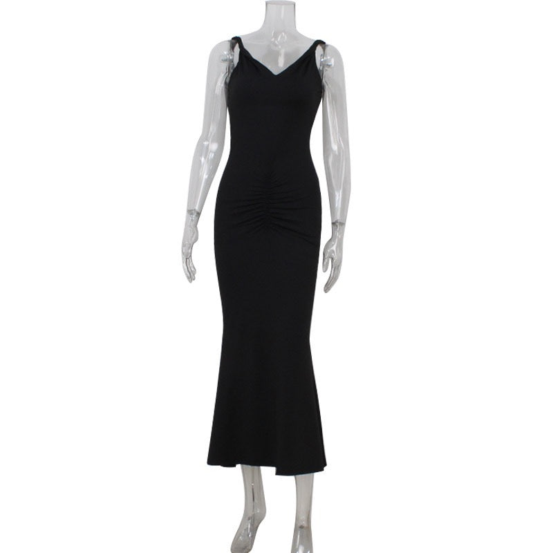 Elegant maxi dress with a lace corset design - FELIAN