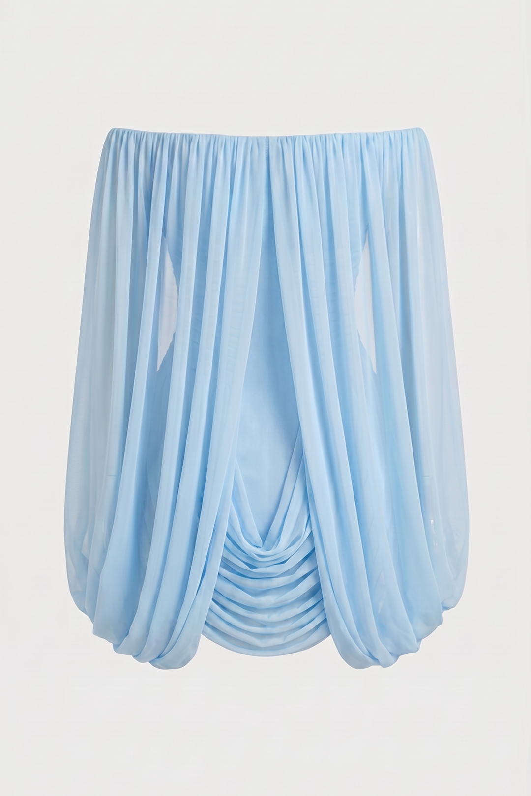 Joella - Pleated chiffon mini dress with exposed shoulders