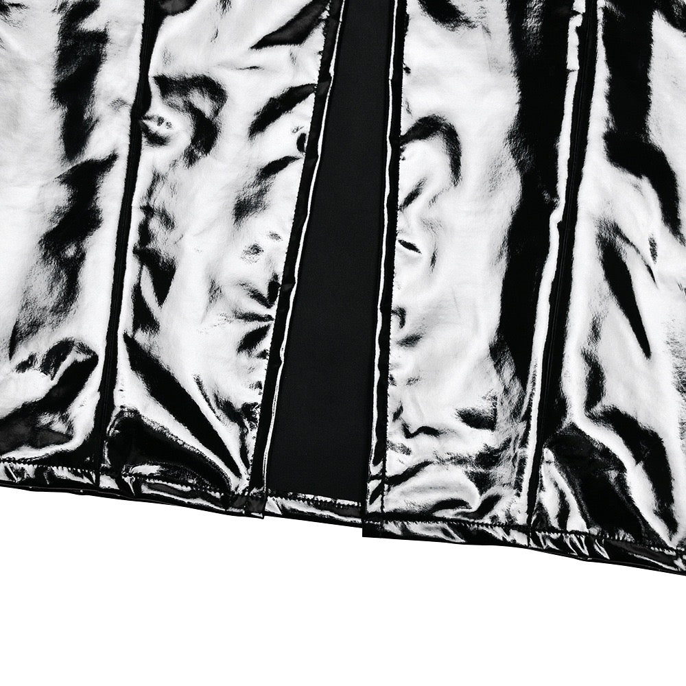 Faux leather midi dress with removable straps - JENNY