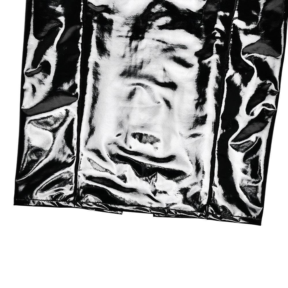 Faux leather midi dress with removable straps - JENNY